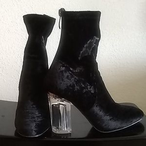 DollsKill black Velvet Lucite heels